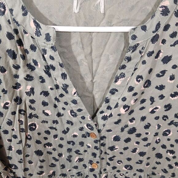 Mud Pie Animal Print Tiered Lomg Sleeve Mini Dress - Picture 5 of 11